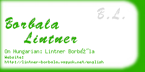 borbala lintner business card
